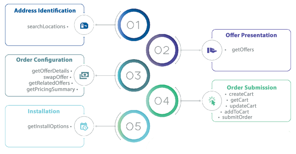 Infographic showing the API ordering process