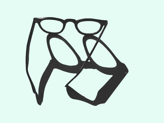 Eyeglasses. Adapted from a photo by Morris Huberland (1909–1974), courtesy of the New York Public Library.